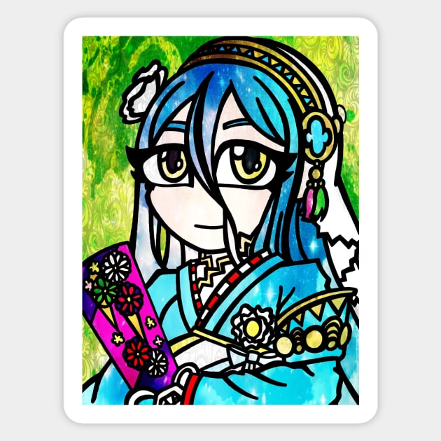 FEH - Celebratory Spirit, Azura Sticker by ScribbleSketchScoo